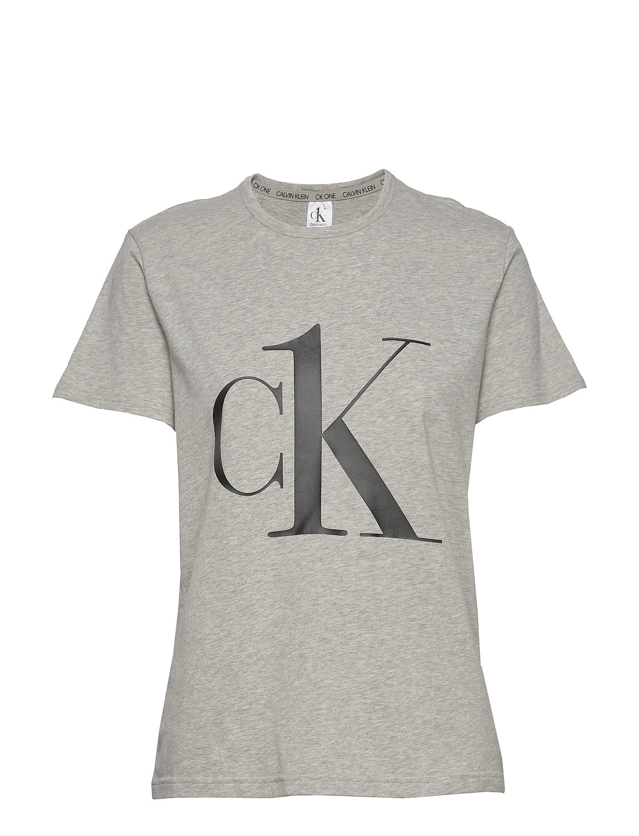 Citron kølig puls Calvin Klein t-shirts & toppe – S/S Crew Neck T-shirt Top Grå Calvin Klein  til dame i GREY HEATHER_BLACK LOGO - Pashion.dk