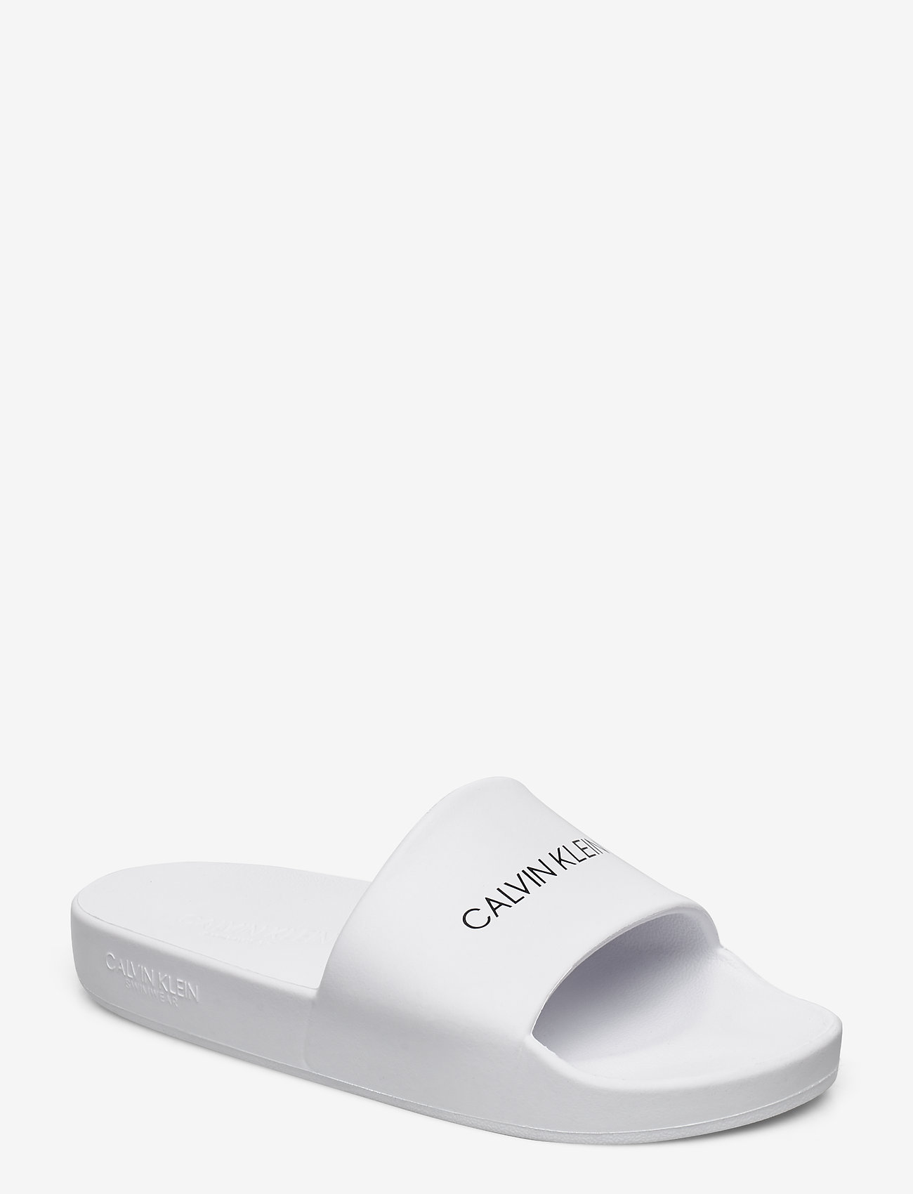 calvin klein white flip flops