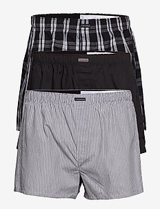 BOXER WVN 3PK - boxershorts - blk/morgan plaid /montague stripe
