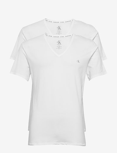 S/S V NECK 2PK - basic t-shirts - white