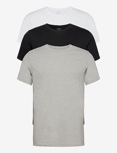 S/S CREW NECK 3PK - multipack t-shirts - black/ white/ grey heather