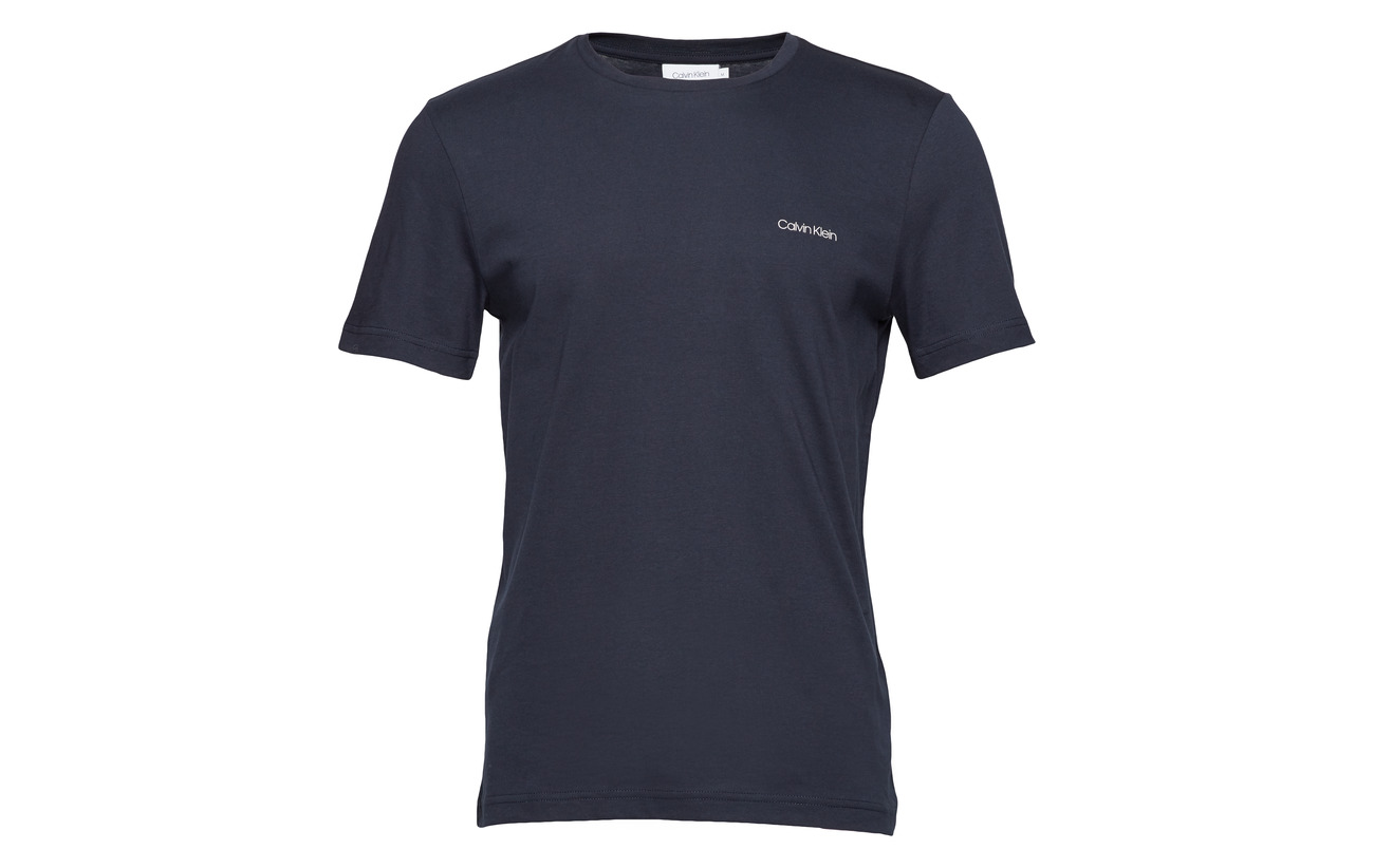 Heather Cotton T Calvin Mid Chest Grey Logo Klein aF8W0AB