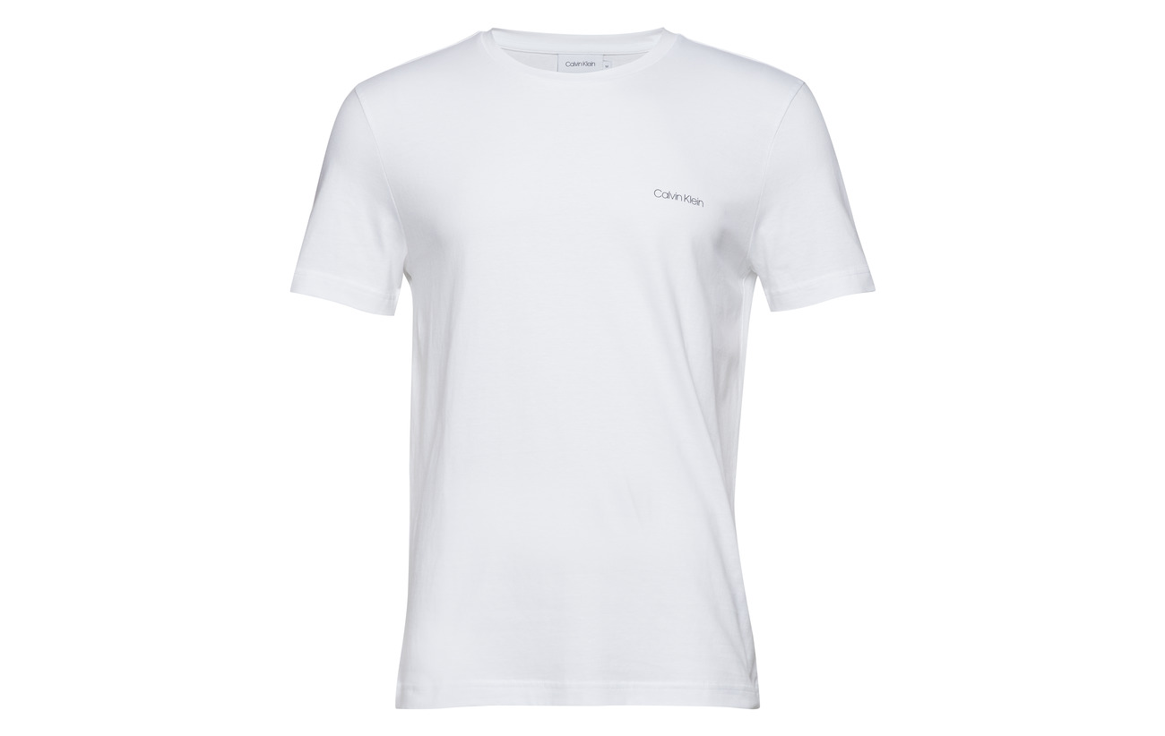 Heather Cotton T Calvin Mid Chest Grey Logo Klein aF8W0AB