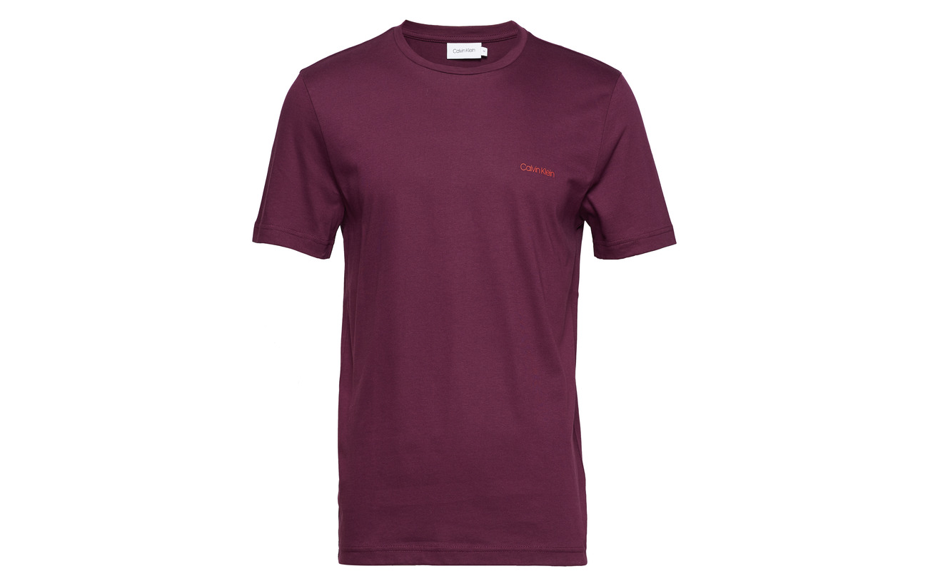 Heather Cotton T Calvin Mid Chest Grey Logo Klein aF8W0AB