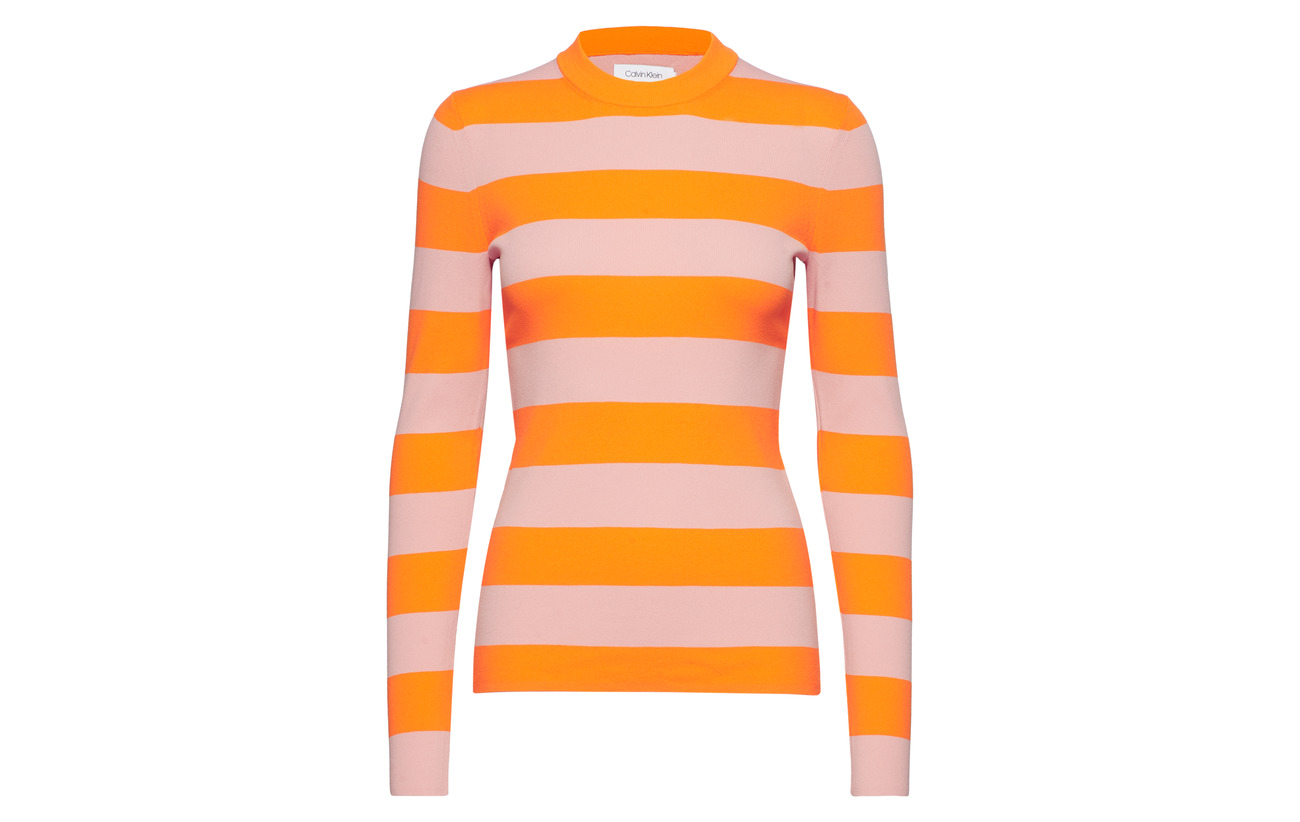 n 100 Orange Flame Klein C Rib Polyamide Stripe Blush Nylon Calvin 8XqwAO8z