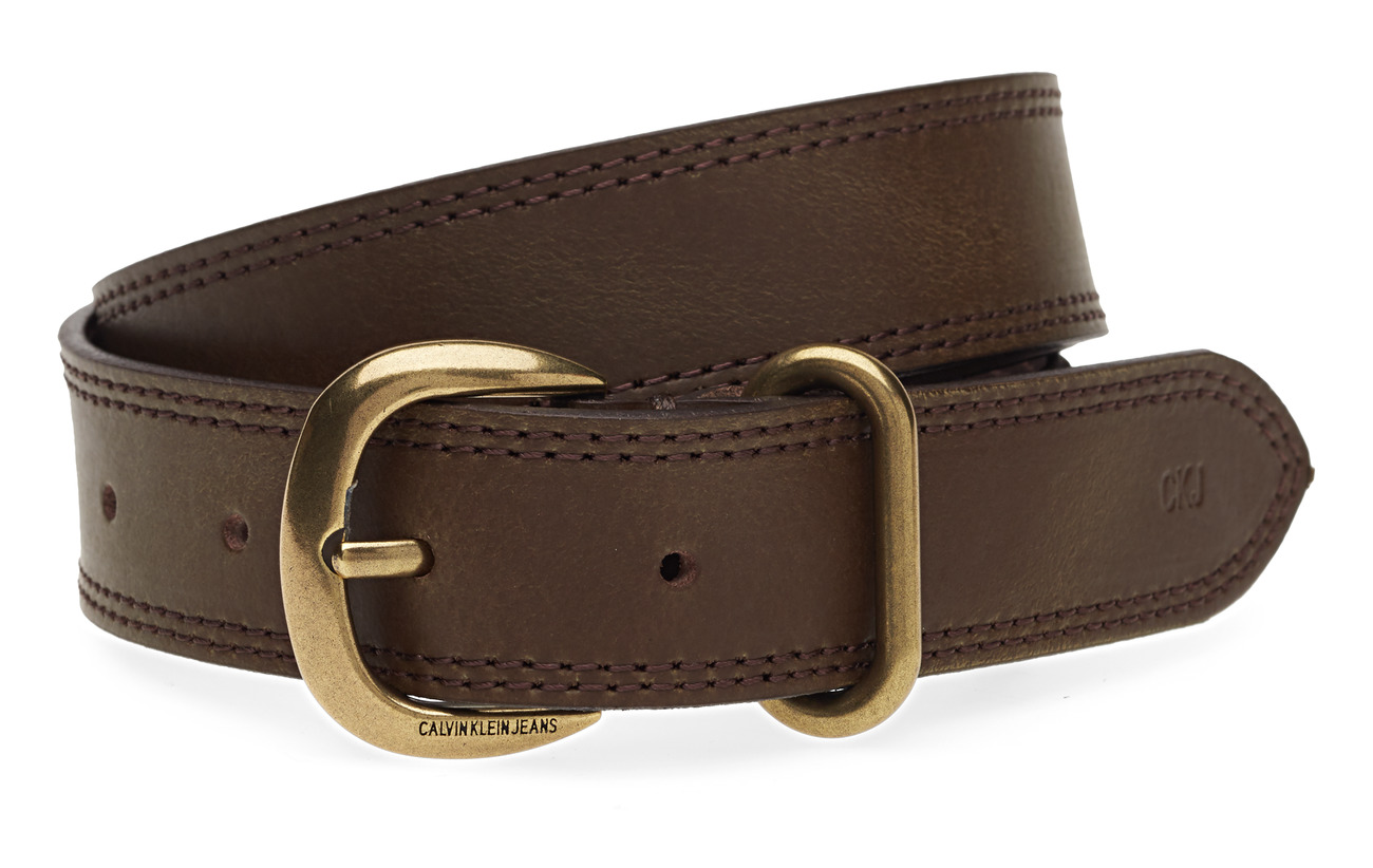 Calvin Klein J 3cm ROUNDED BUCKLE - DARK BROWN