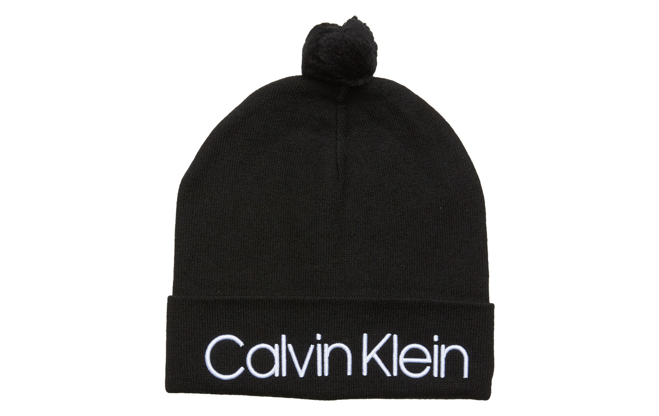 calvin klein pom pom beanie