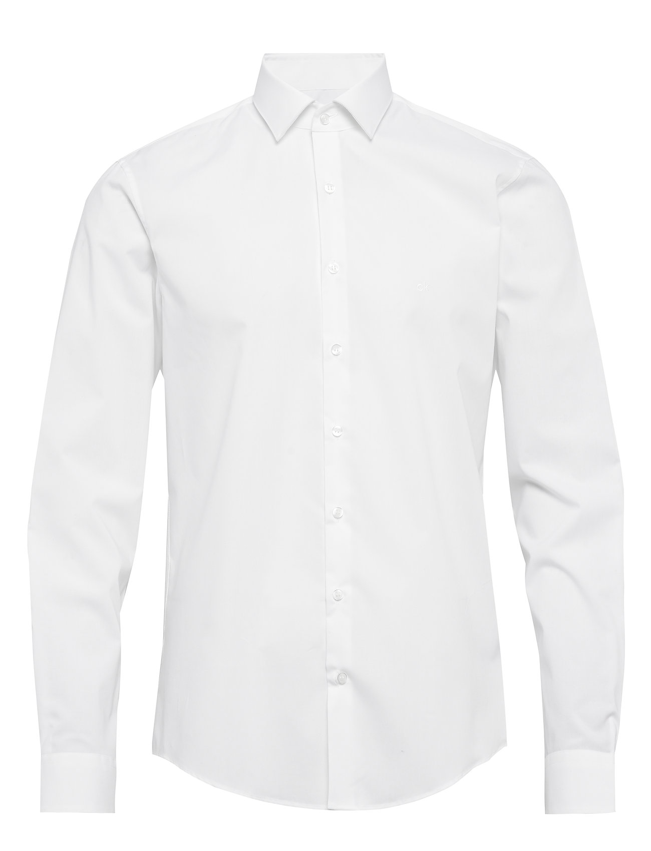2ply Poplin Stretch Slim Shirt Paita Bisnes Valkoinen Calvin Klein