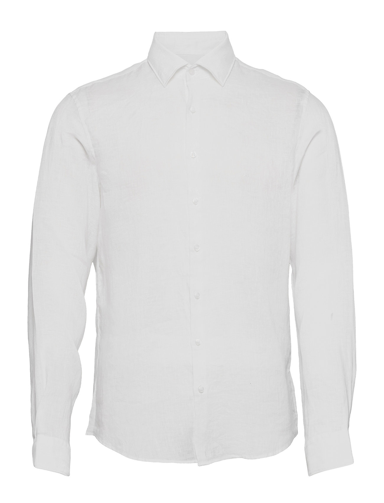 Linen Solid Slim Shirt Paita Bisnes Valkoinen Calvin Klein