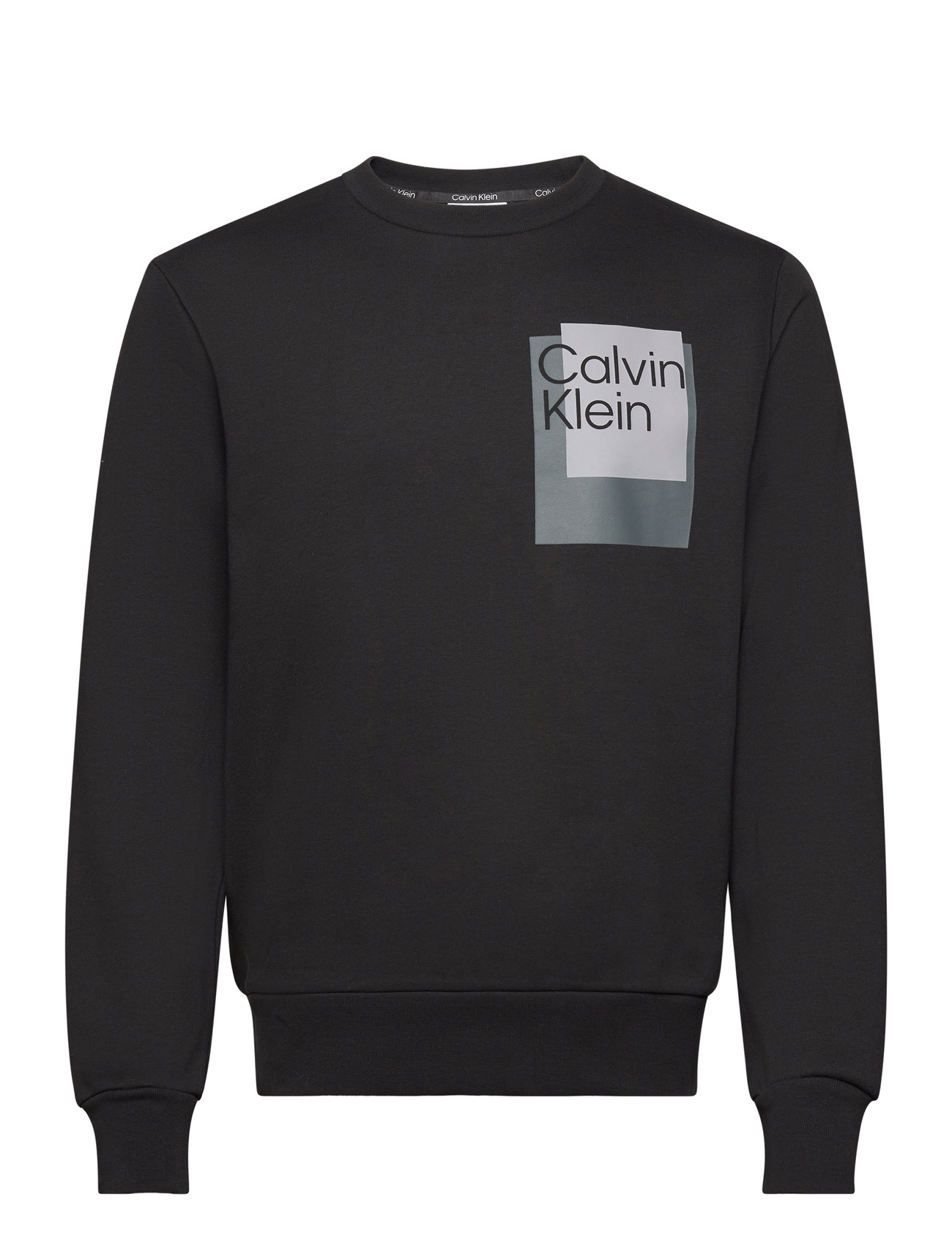 Overlay Box Logo Sweatshirt Tops Sweat-shirts & Hoodies Sweat-shirts Black Calvin Klein