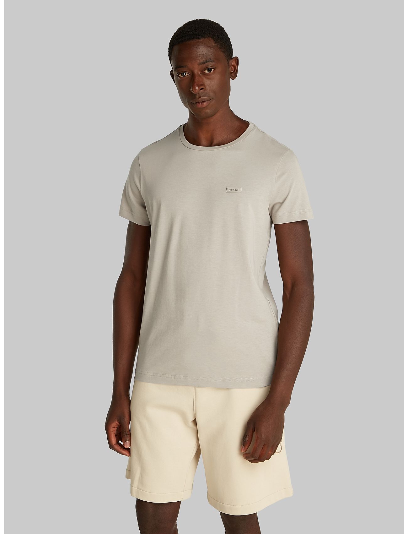 Calvin Klein Stretch Slim Fit T-Shirt, XXL, Beige, T-Shirts > Kortærmede, Herre