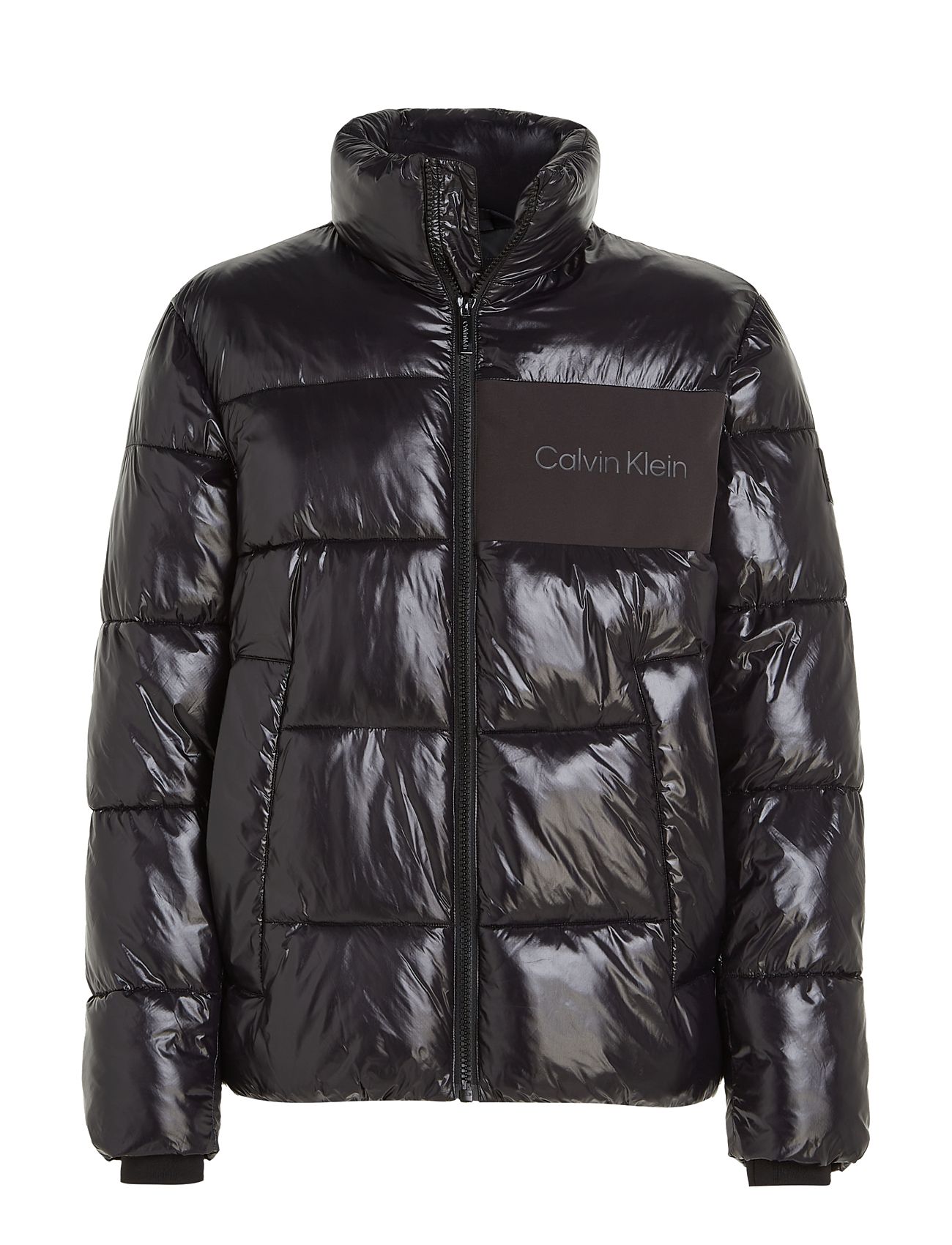 Glossy High Shine Quilt Jacket Fodrad Jacka Black Calvin Klein