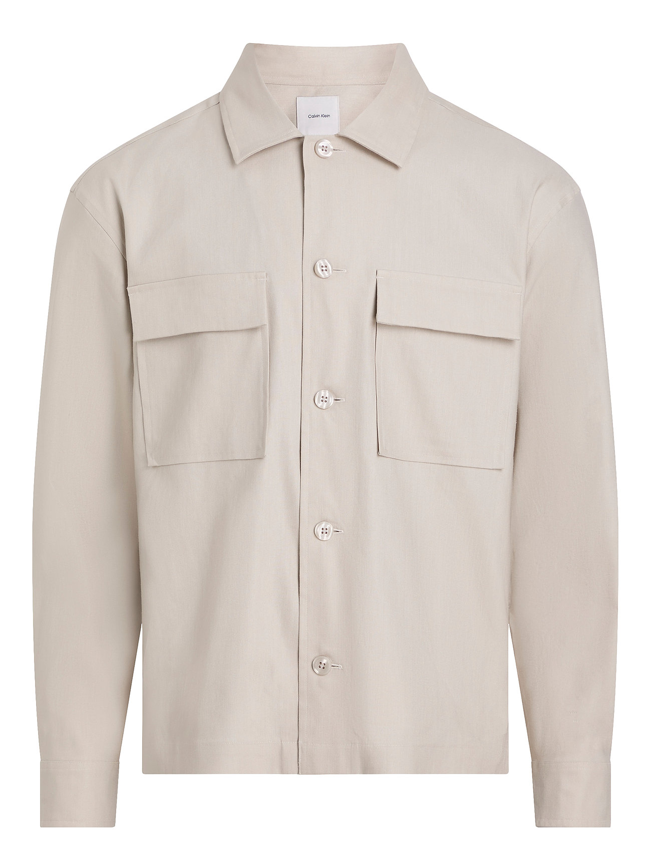 Calvin Klein Linen Lyocell Stretch Overshirt Kräm