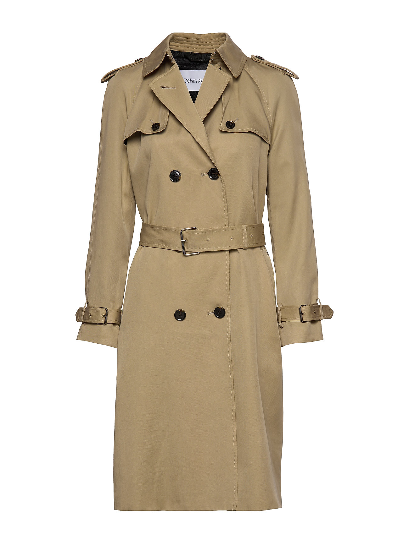 calvin klein tan trench coat