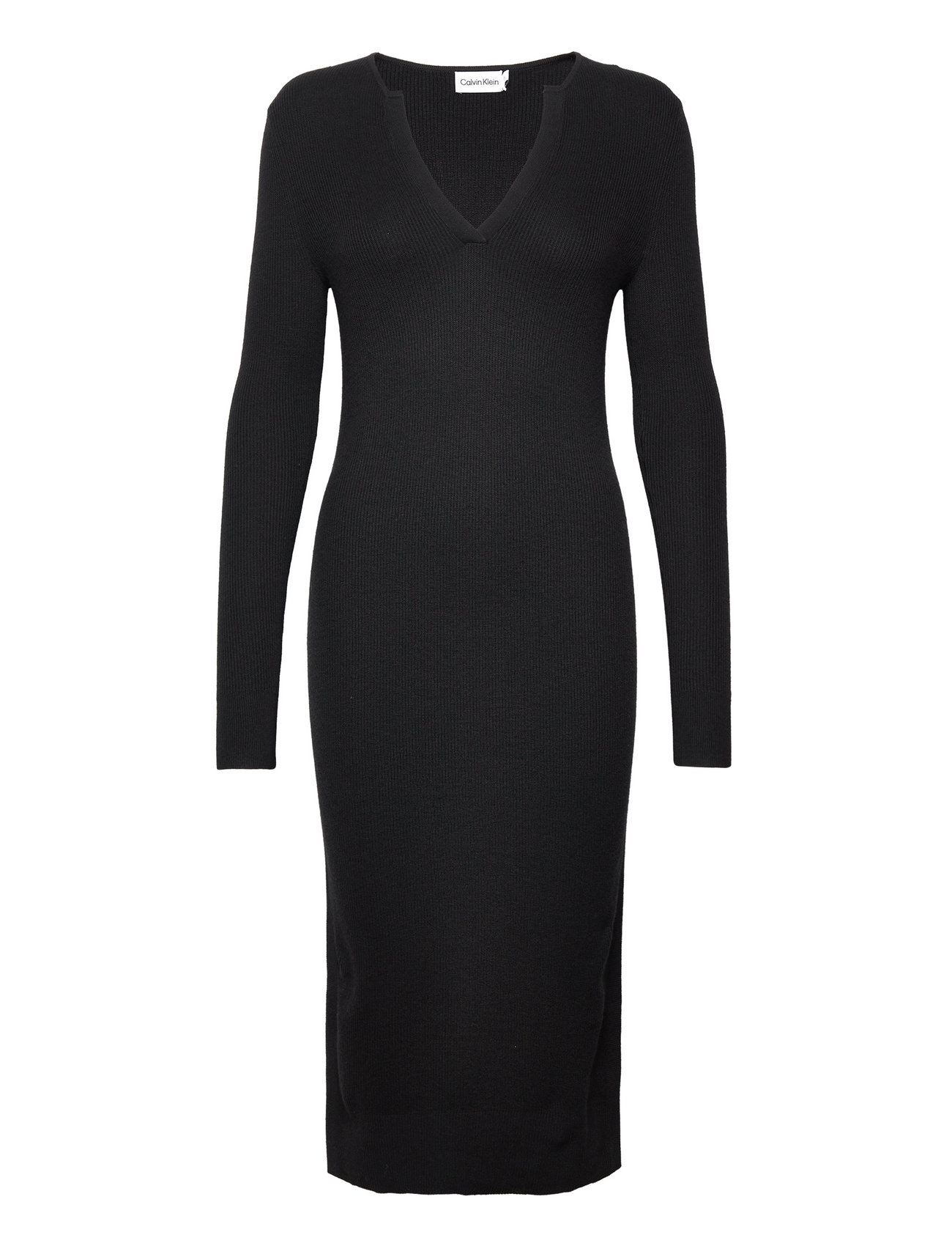 Calvin klein black v neck clearance dress