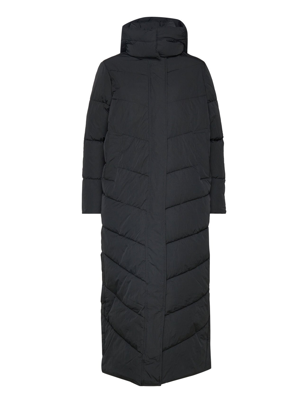 modern padded maxi coat