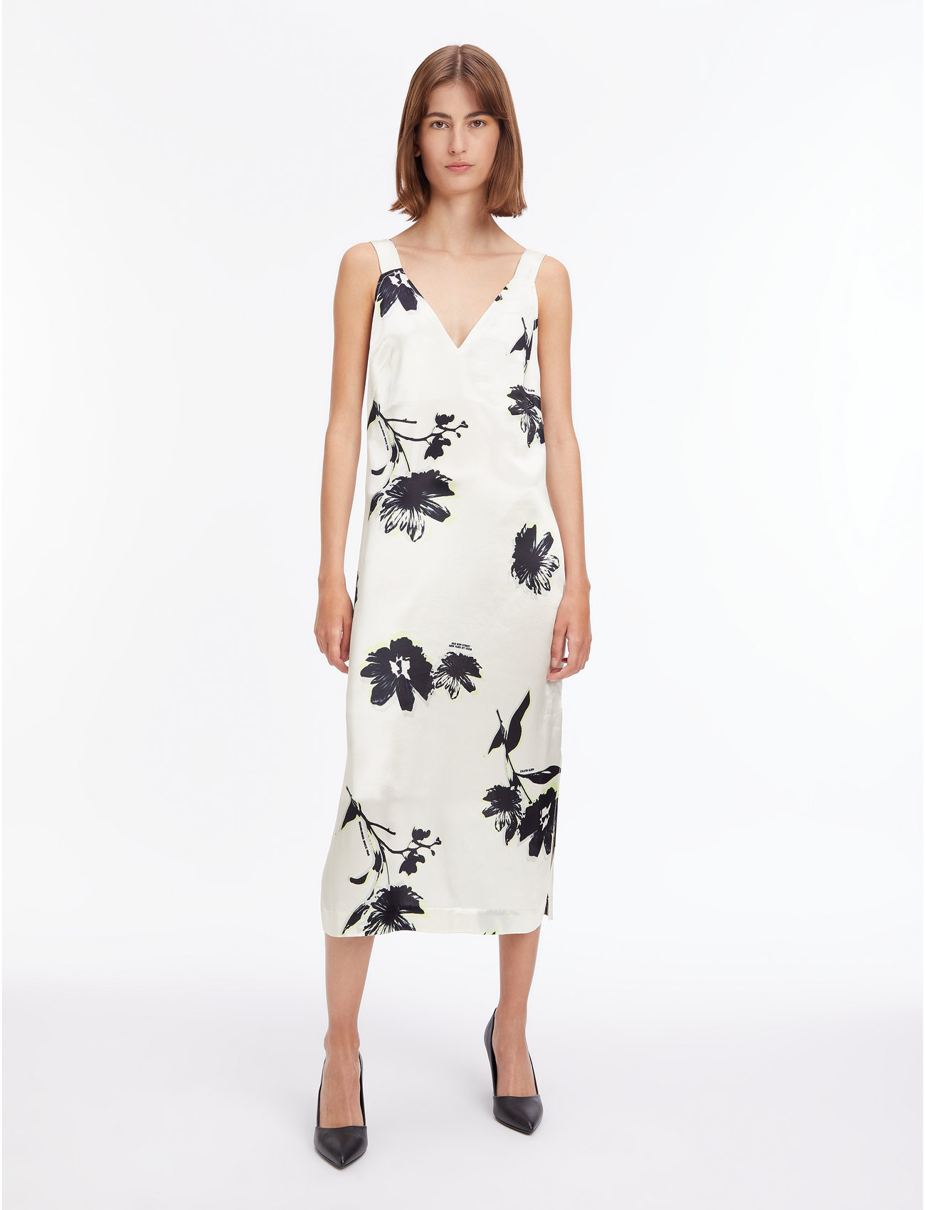 Calvin Klein Modern Floral Slip Dress - Midi dresses 