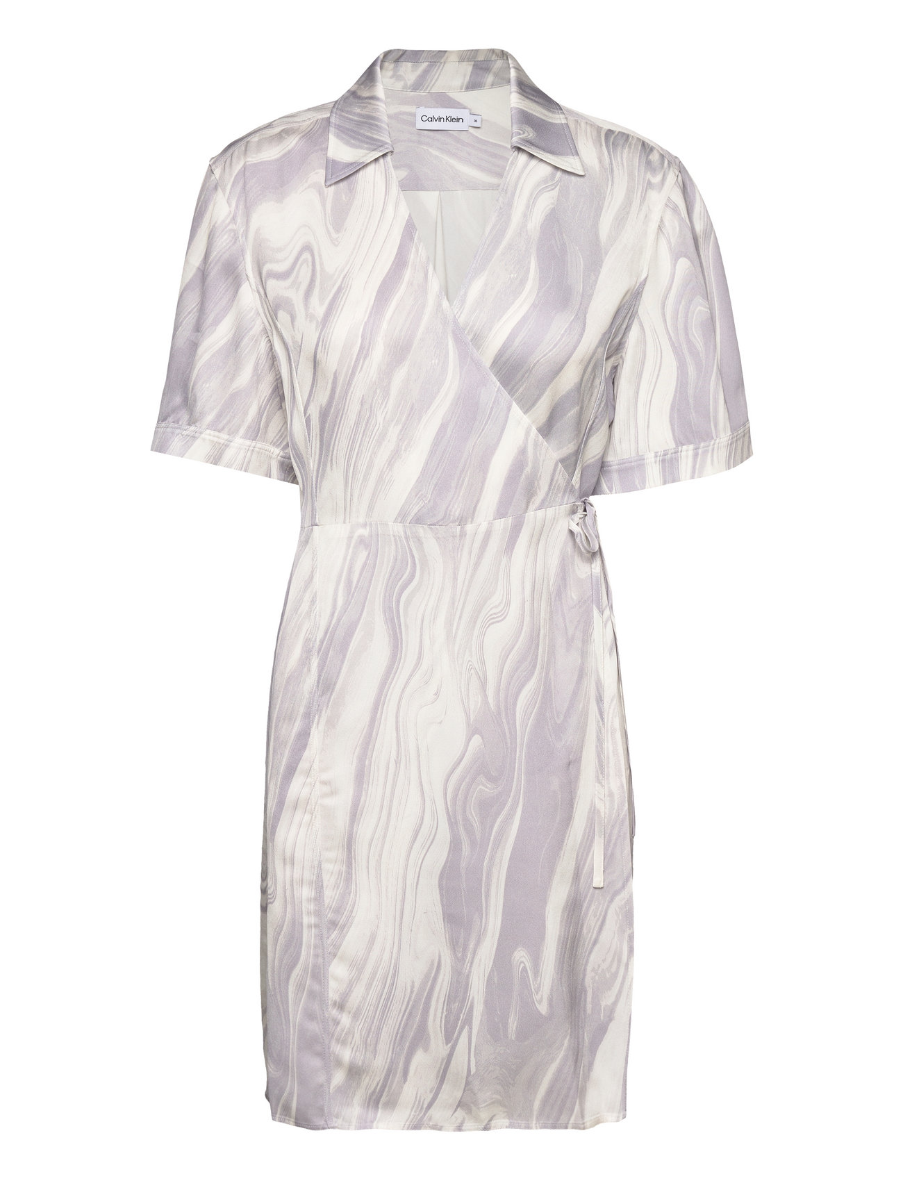 Shine Viscose Wrap Dress Purple Calvin Klein