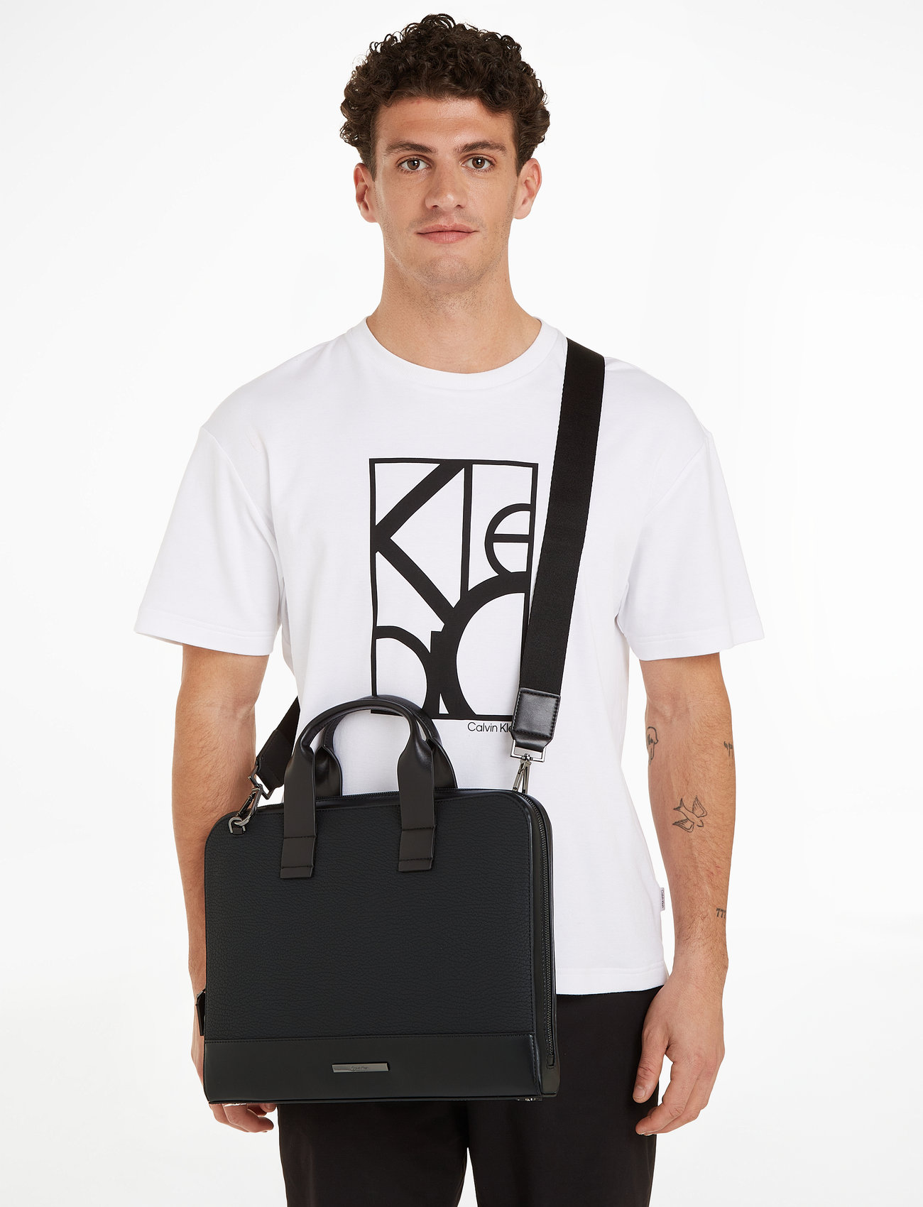 Calvin Klein Modern Bar Slim Laptop Bag - Laptop Bags 