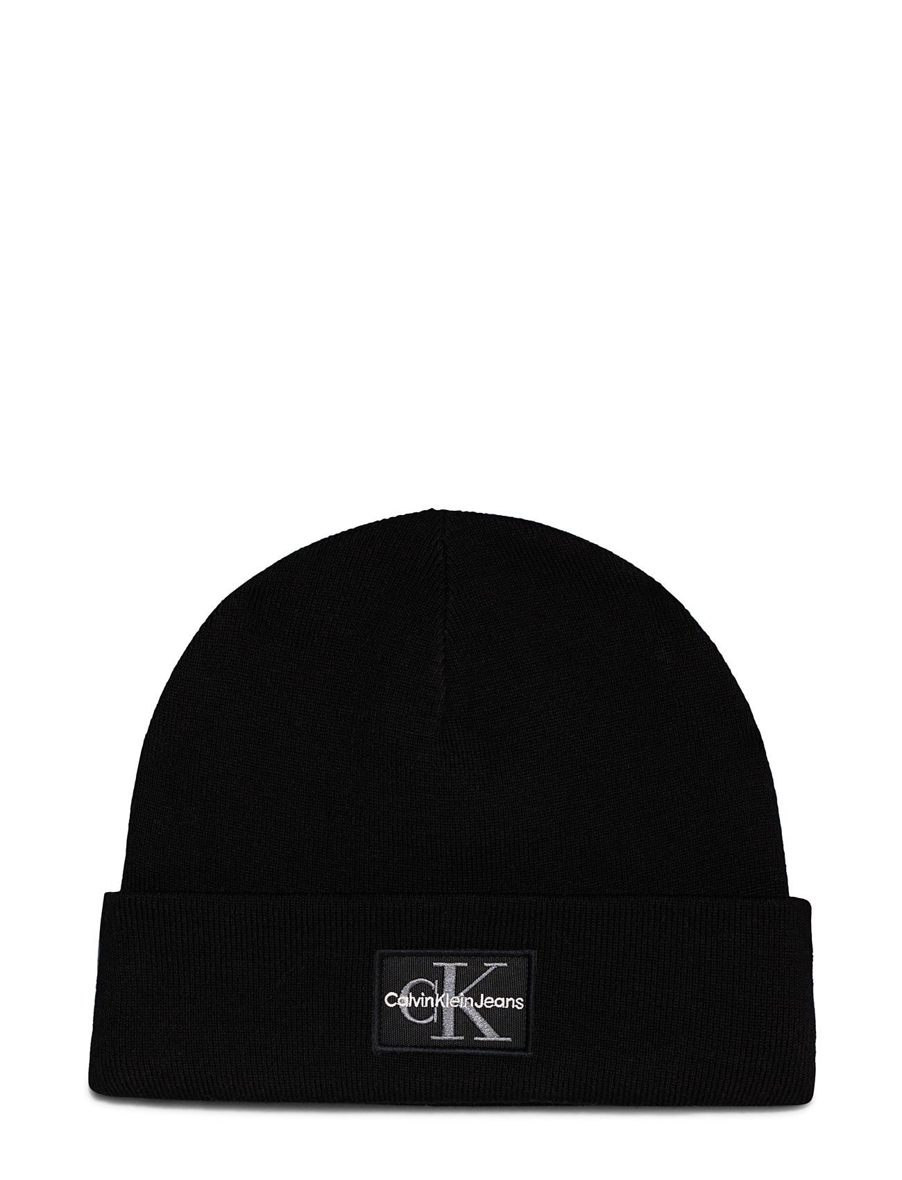 Mono Logo Patch Beanie Warm Black Calvin Klein