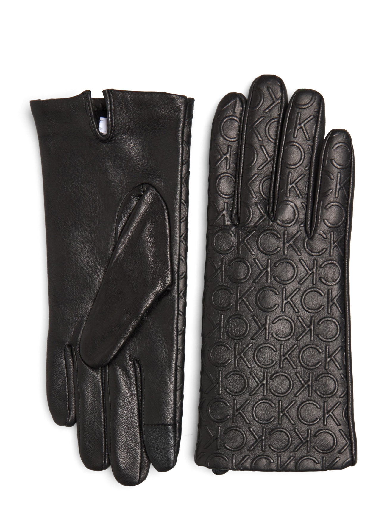 Calvin Klein Relock Debossed Leather Gloves Gloves