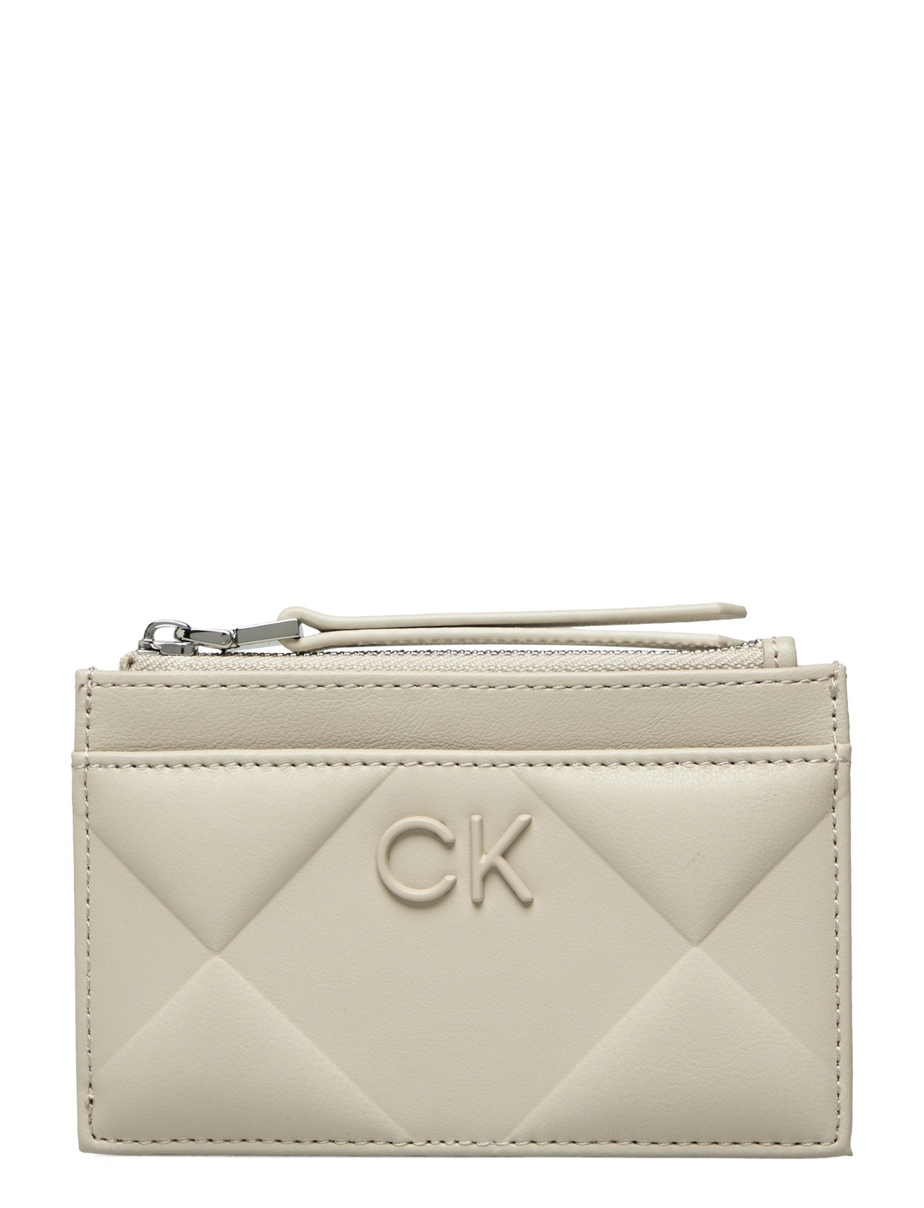 Quilt Cardholder With Zip Bags Card Holders & Wallets Card Holder Cream Calvin Klein