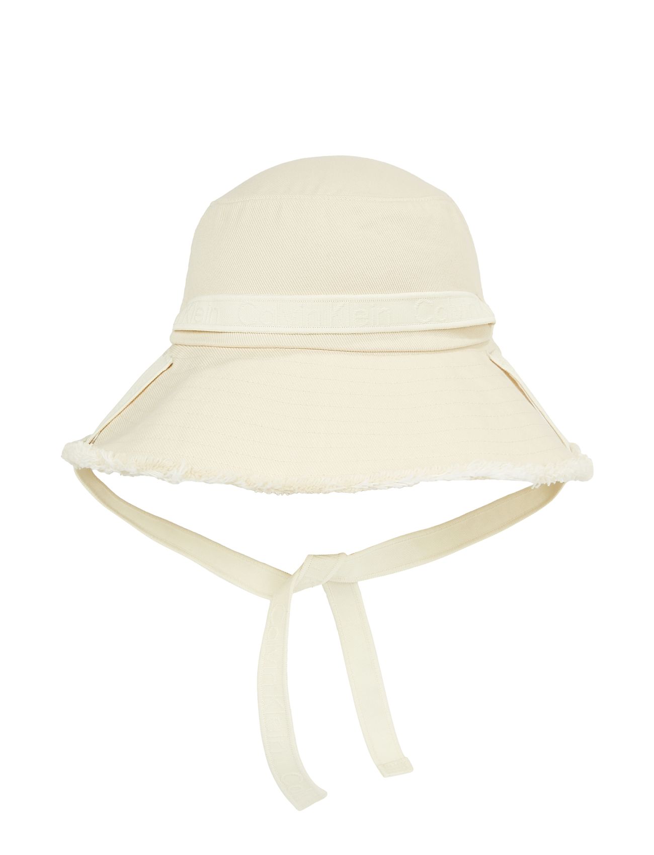 Calvin Klein Logo Strap Wide Brim Canvas Hat Beige