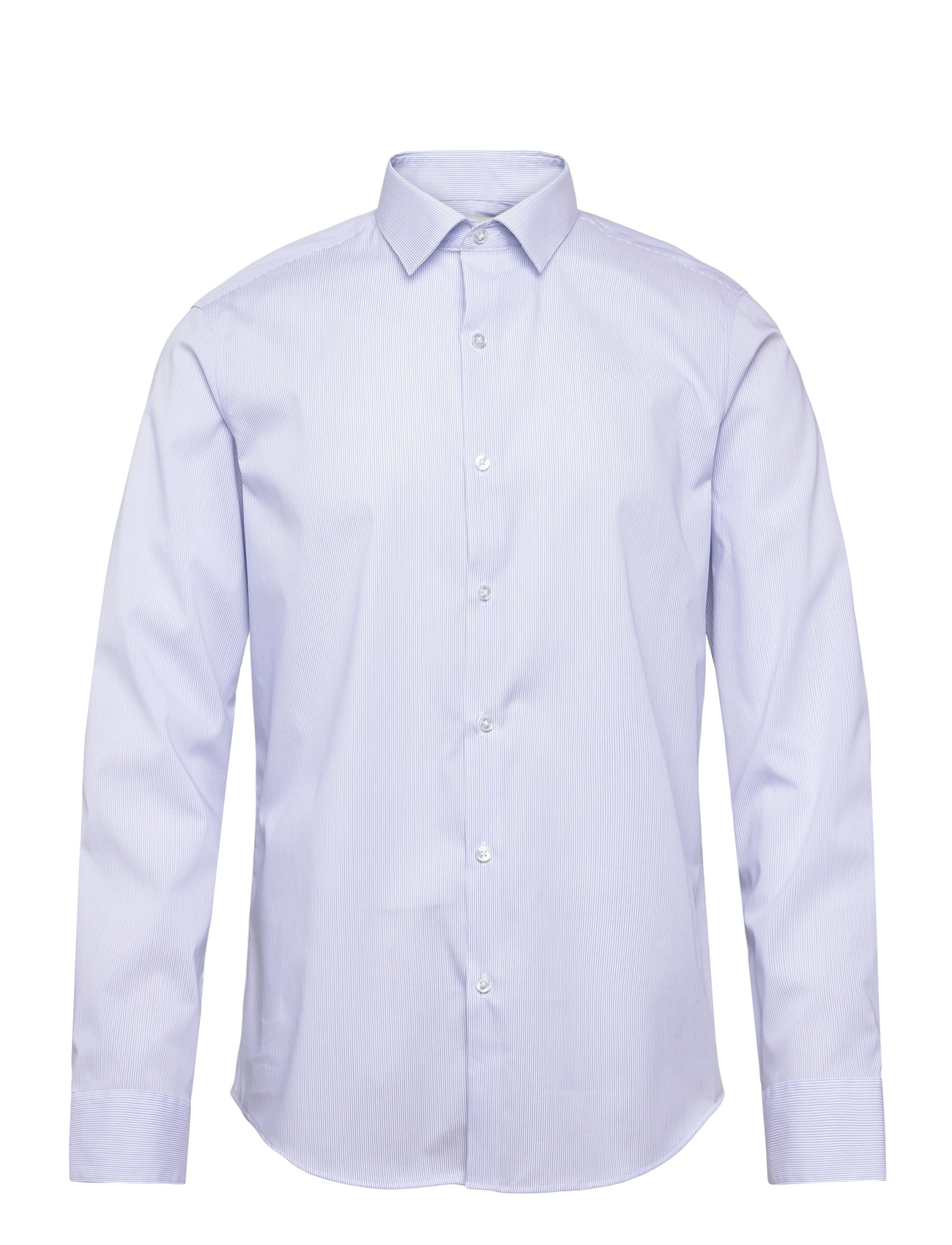 CALVIN KLEIN Slim Str Collar Stp Blau - 38 - Herren