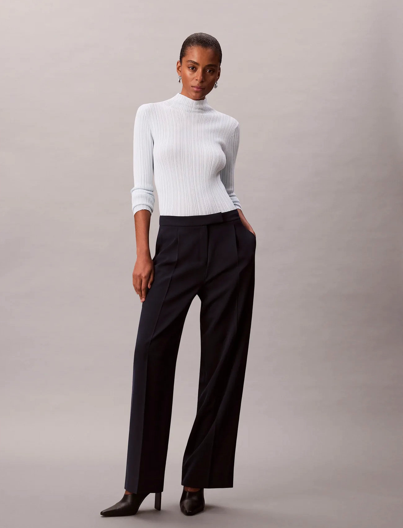 Calvin Klein Hero Tailored Trouser - Good 2, RG/8, Navy, Bukser > Jakkesætsbukser, Dame