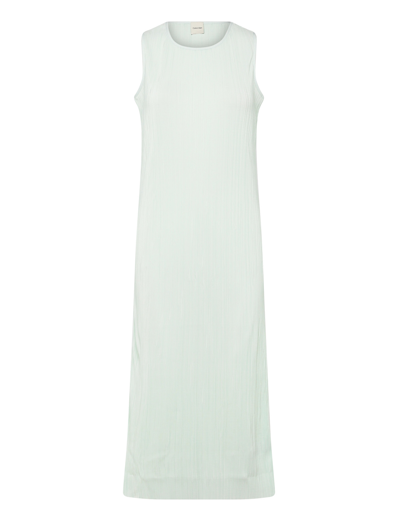 CALVIN KLEIN Plisse Sl Midi Kleid Grün - M - Damen