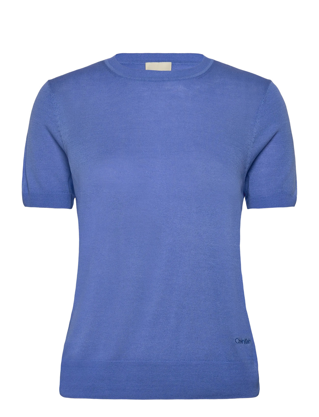CALVIN KLEIN Fine Gauge Viscose Kurz Sleeve Blau - M - Damen