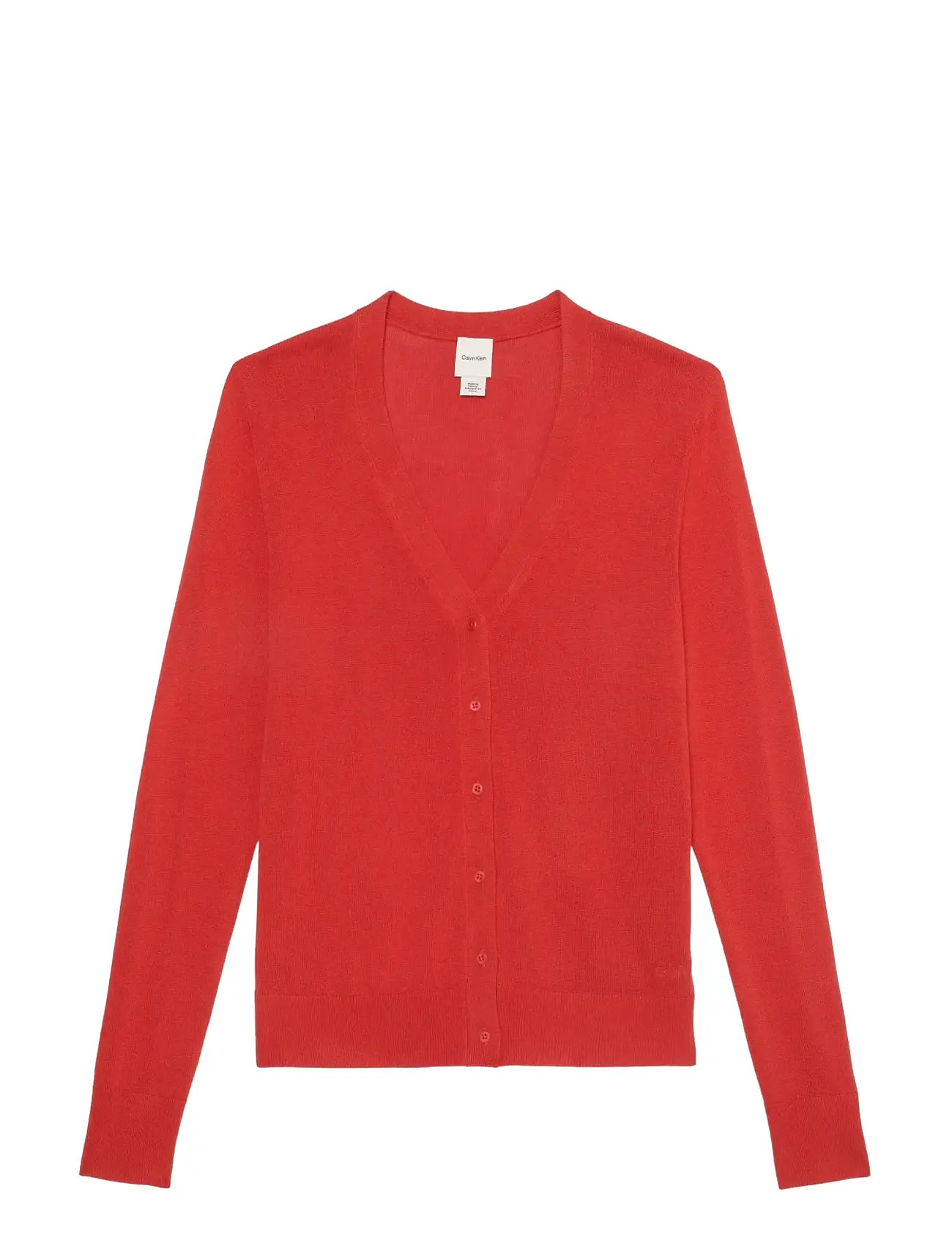 CALVIN KLEIN Fine Gauge Viscose Cardigan Rot - XS - Damen