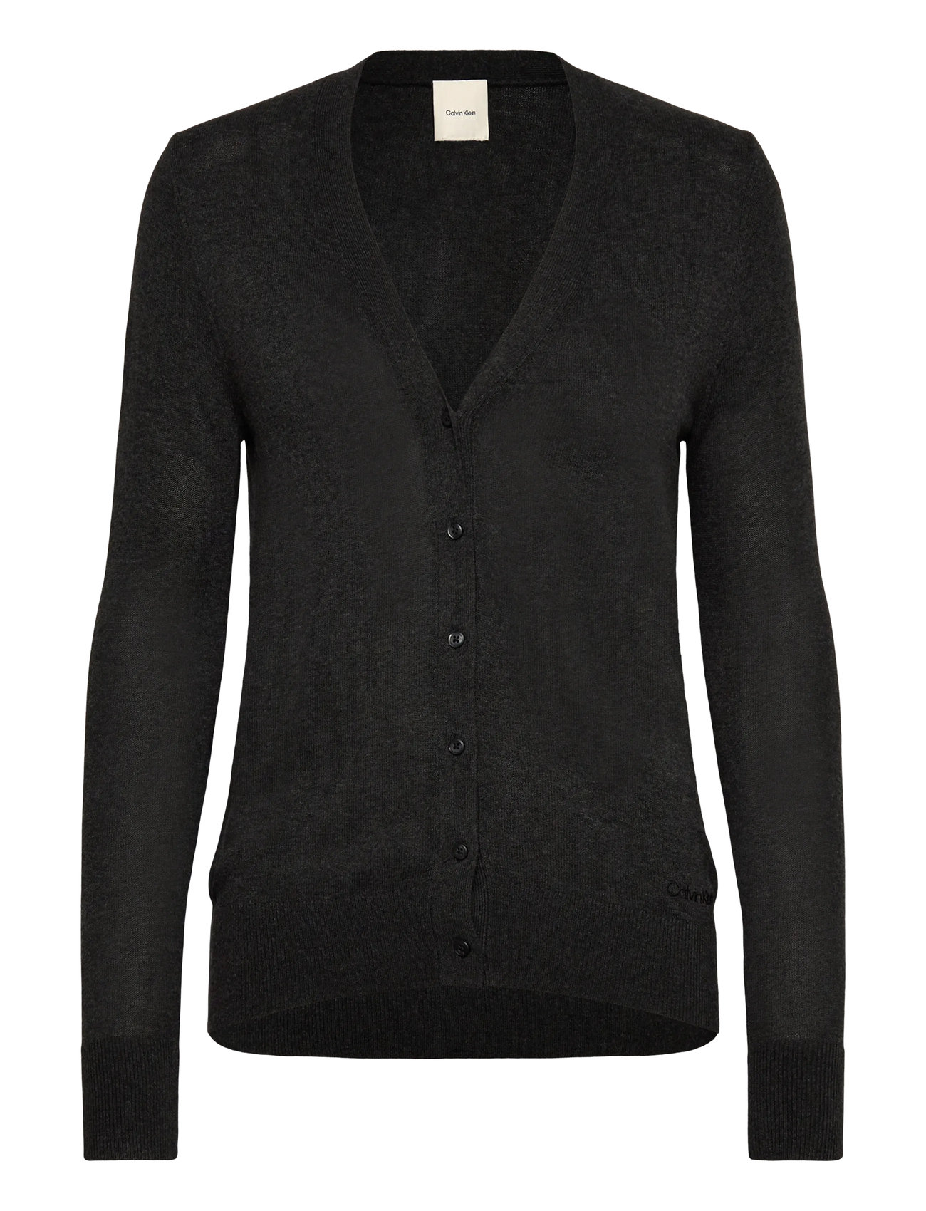 CALVIN KLEIN Fine Gauge Viscose Cardigan Schwarz - XS - Damen