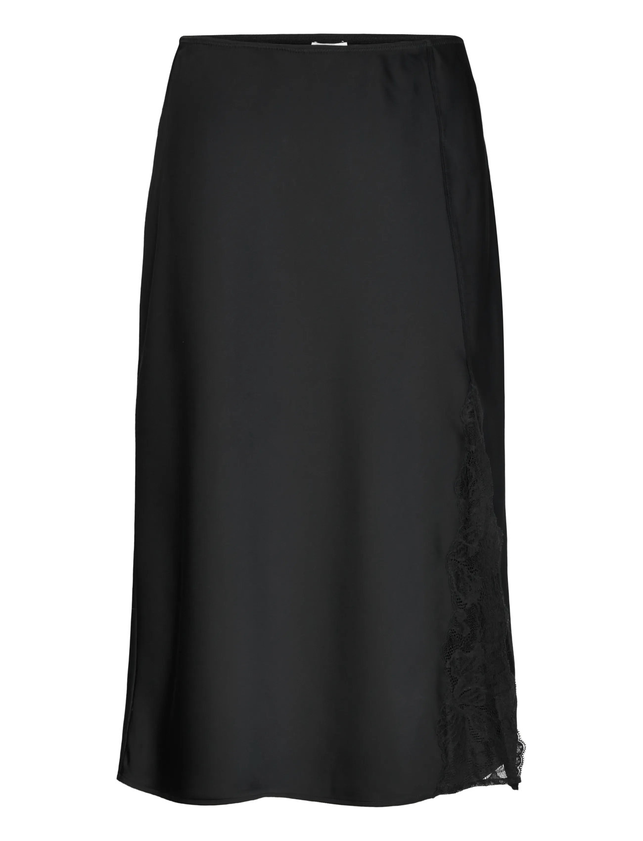 CALVIN KLEIN Matt Shine Satin Strickjacke Trim Midi Schwarz - XL - Damen