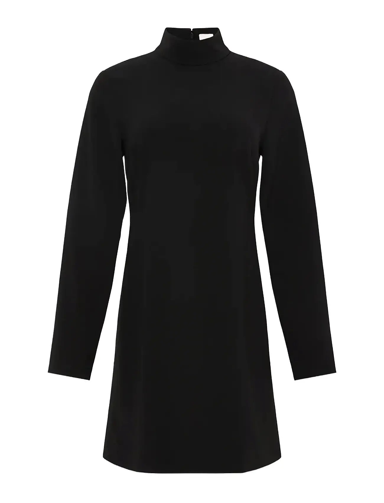 CALVIN KLEIN Crepe Ls Rollkragen Mini Kleid Schwarz - 38 - Damen