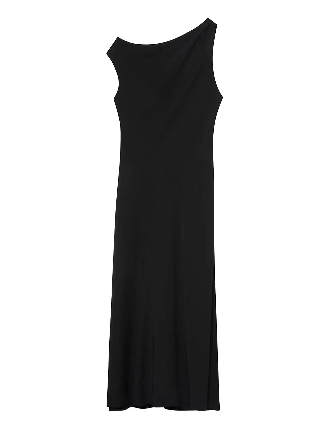 CALVIN KLEIN Crepe One Schulter Kleid Schwarz - L - Damen