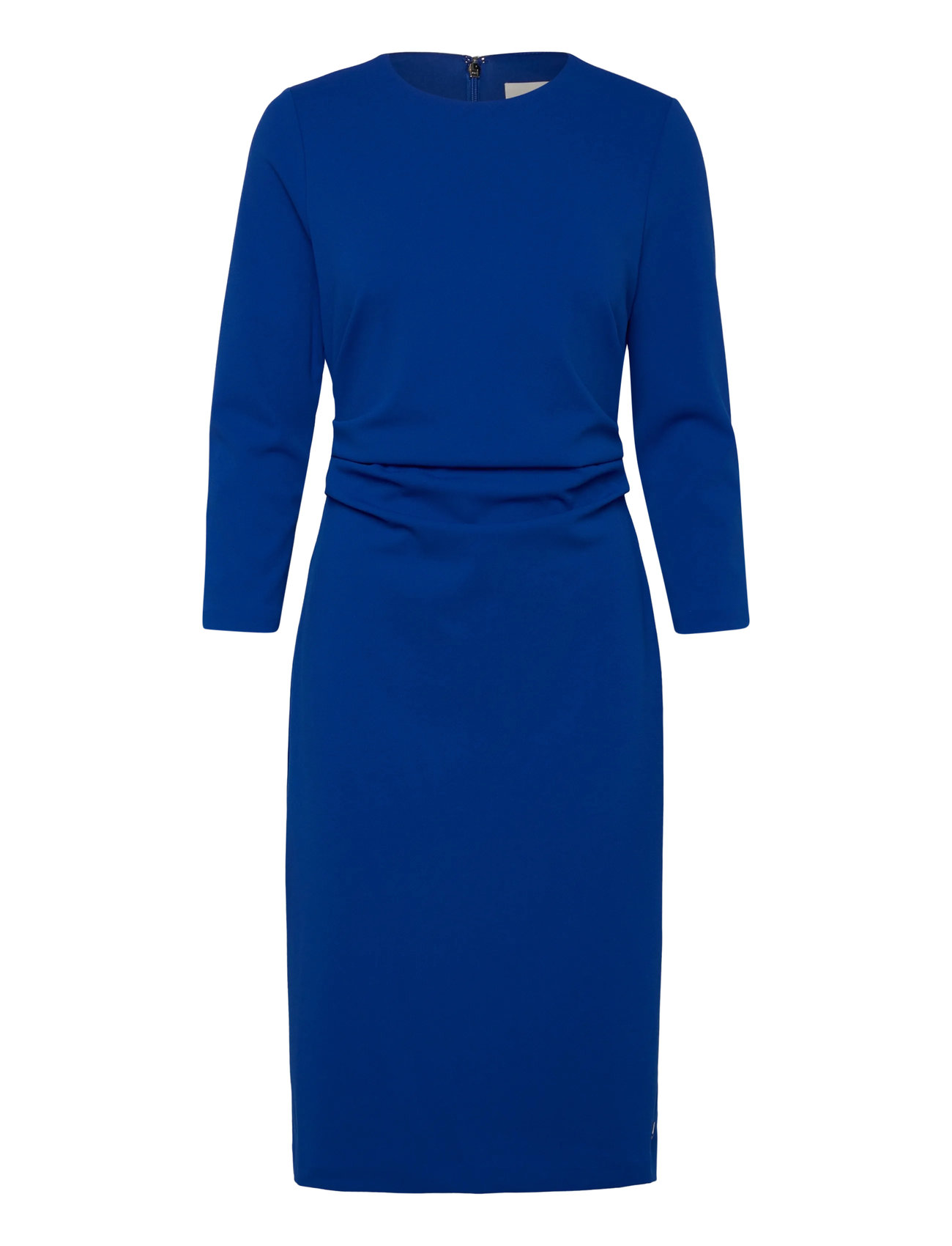 CALVIN KLEIN Stretch Crepe Ls Gathered Kleid Blau - 36 - Damen