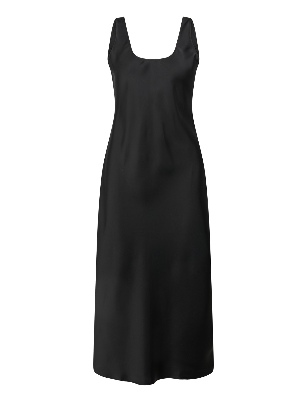 CALVIN KLEIN Matt Shine Satin Hero Slip Dres Schwarz - M - Damen
