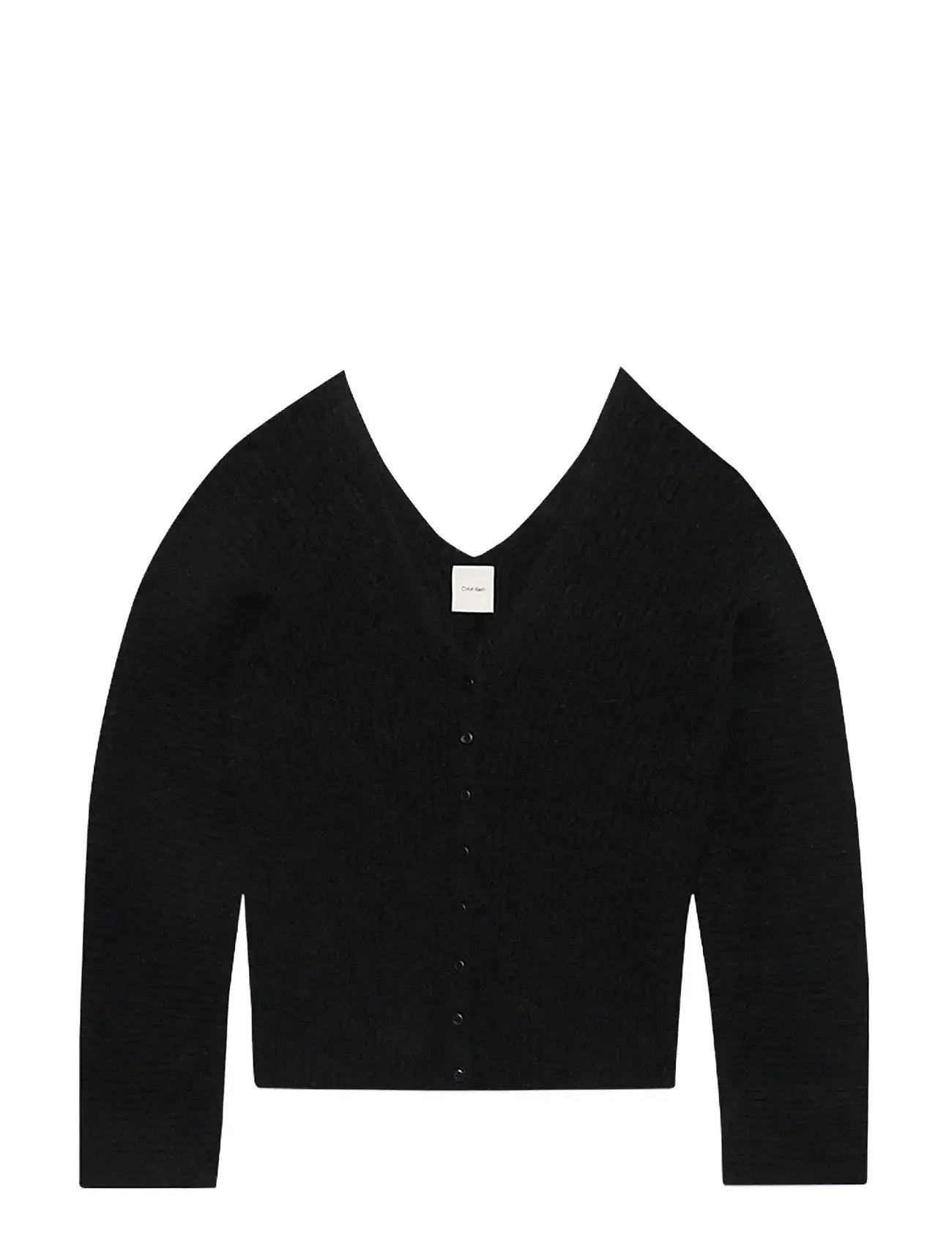 CALVIN KLEIN Lange Ärmel Button Up Cardigan Schwarz - XXL - Damen