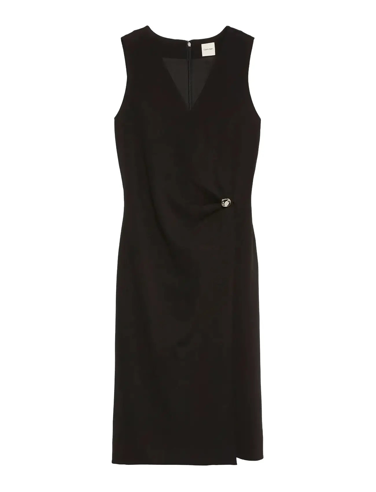CALVIN KLEIN Stretch Crepe Sl Hardware Kleid Schwarz - 32 - Damen