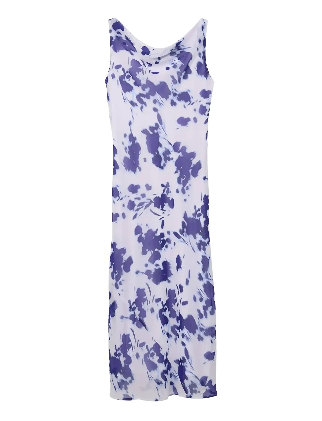 CALVIN KLEIN Printed Chiffon Sl Cowl Neck Max Weiß - S - Damen