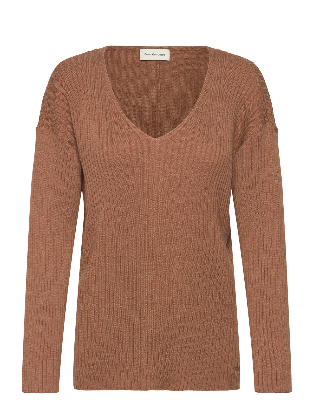 CALVIN KLEIN Buran Rib Oberteil Braun - M - Damen