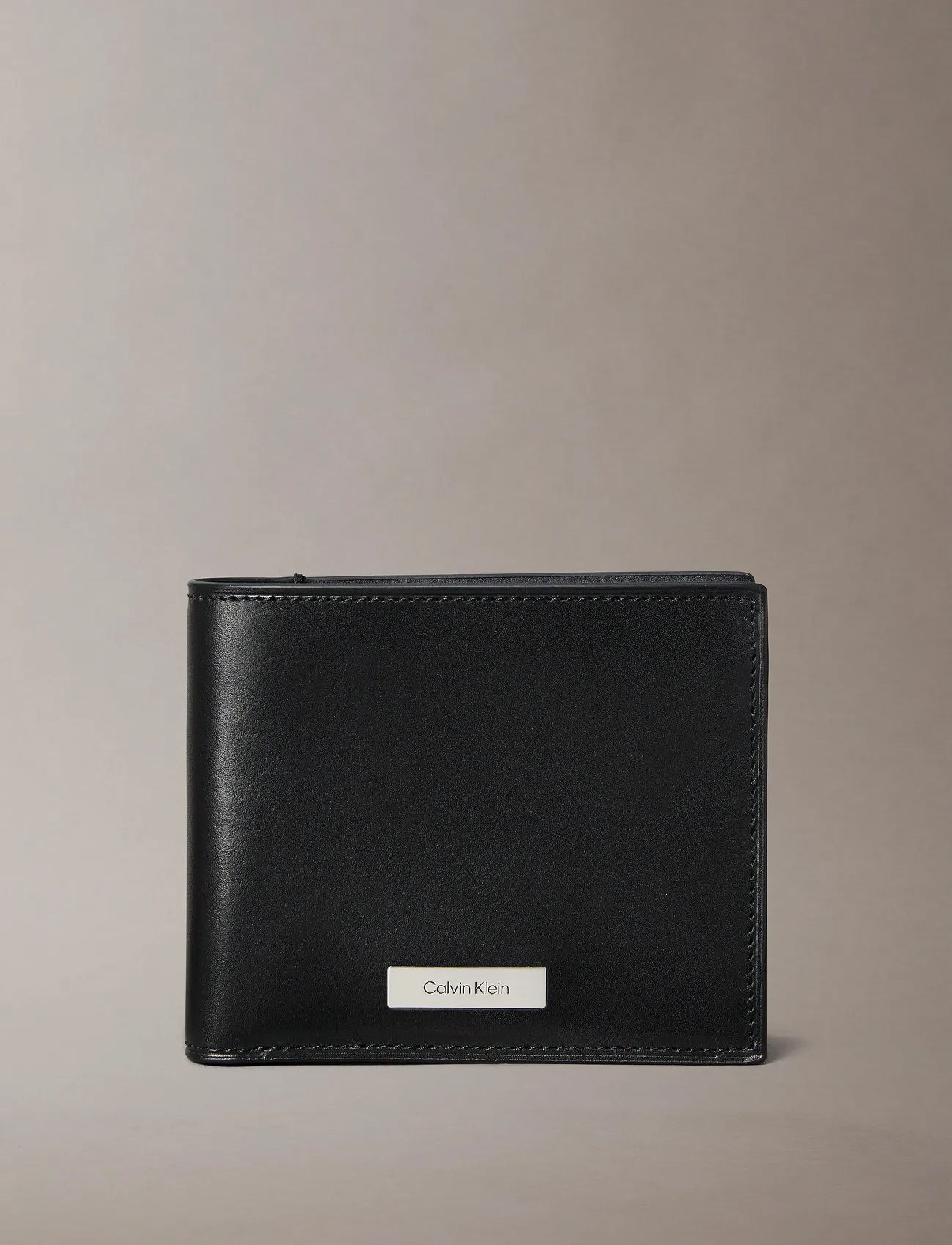 Calvin Klein Plaque Billfold W/ Coin, One Size, Beige, Punge > Klassiske Punge, Herre