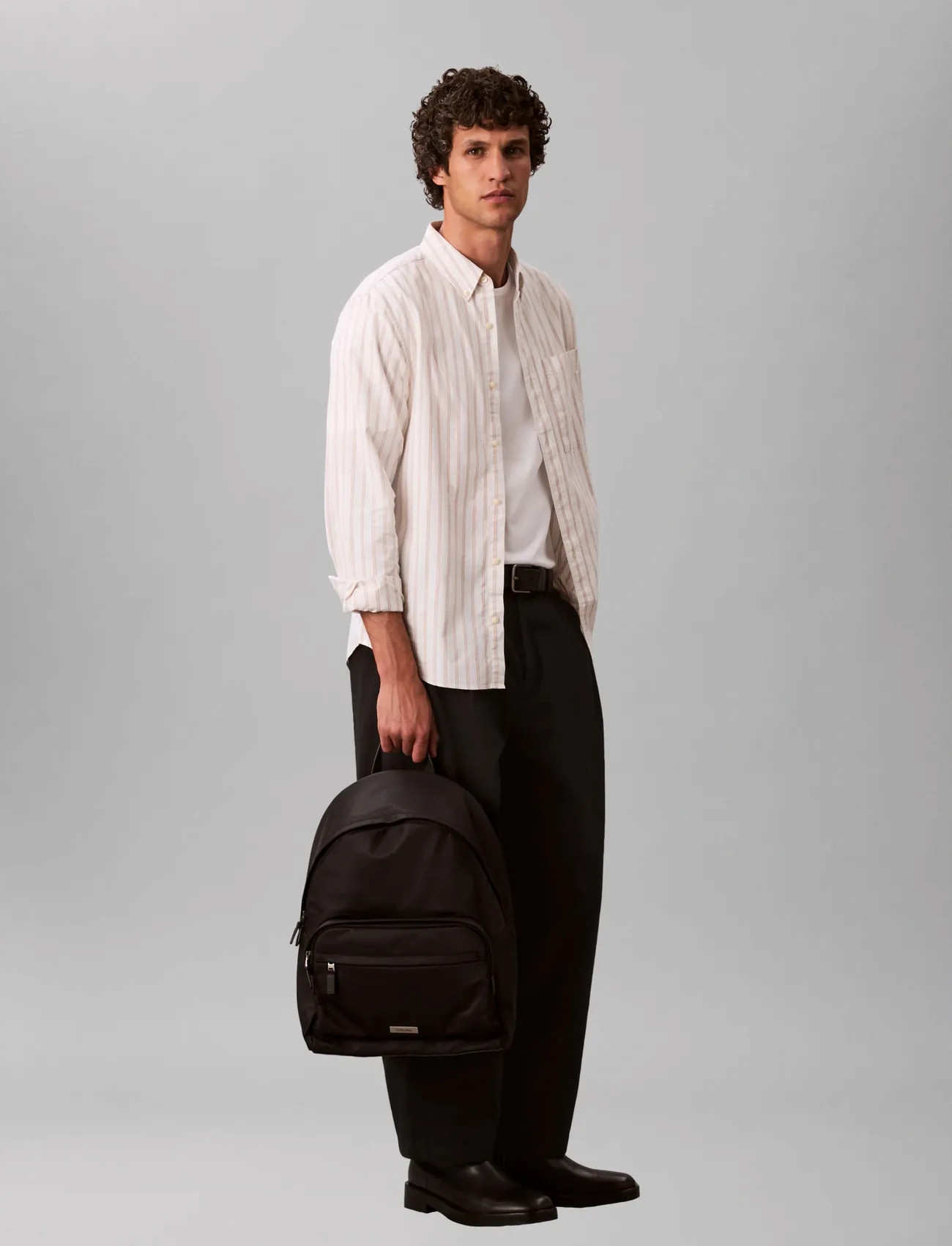 Calvin Klein Sleek Round Backpack, One Size, Black, Tasker > Rygsække, Herre