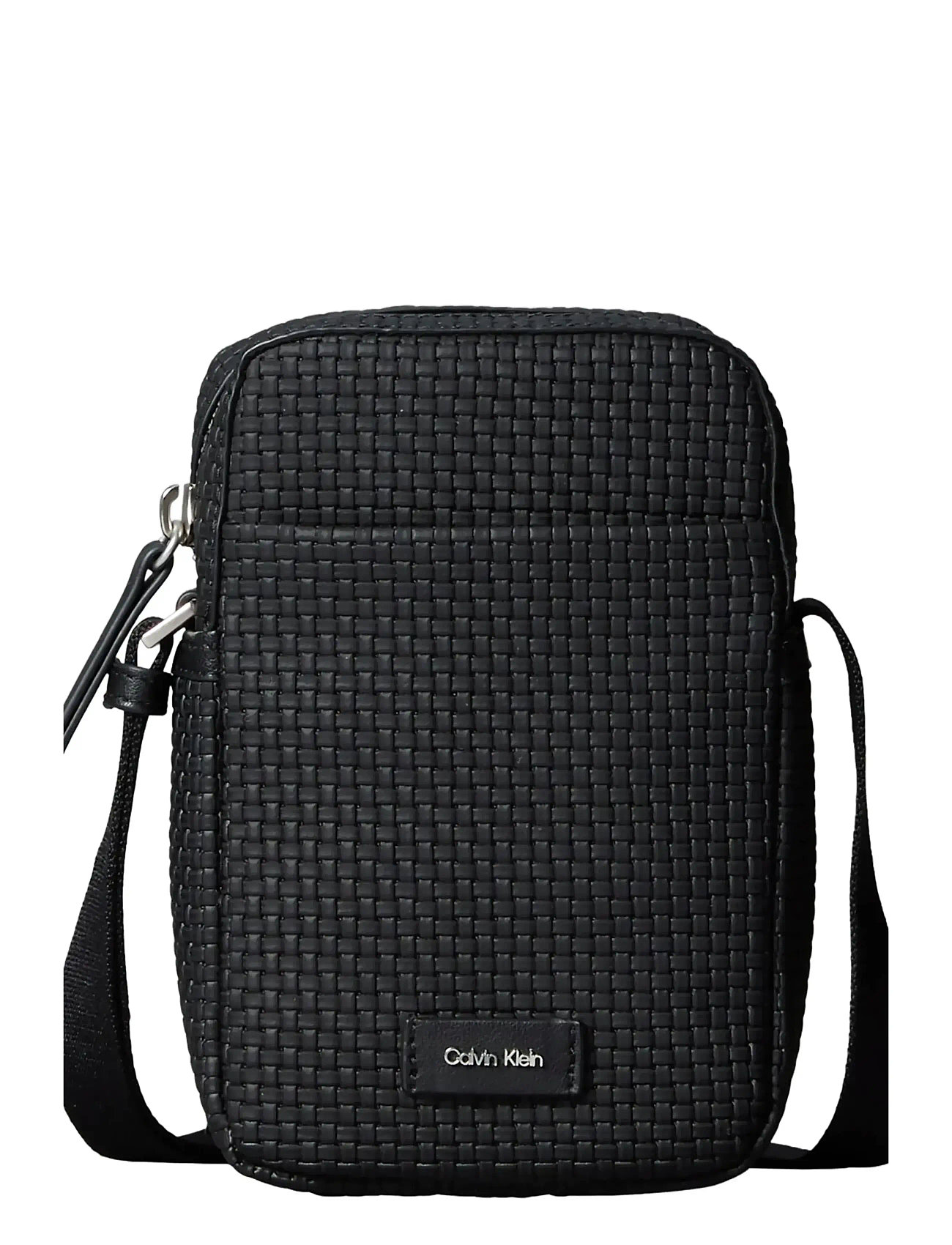 Calvin Klein Embossed Woven Slim Reporter, One Size, Black, Tasker > Crossbody-Tasker, Herre
