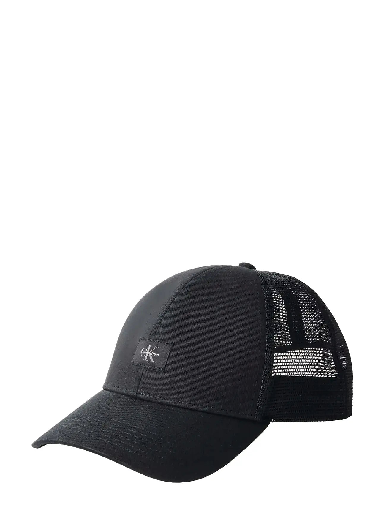 Calvin Klein Monologo Woven Patch Trucker, One Size, Black, Hovedbeklædning > Kasketter, Herre