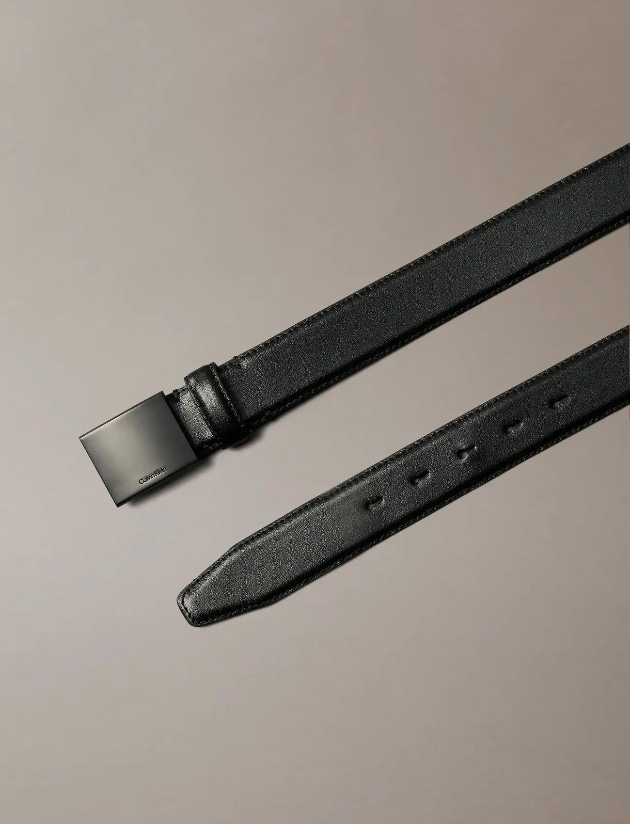 Calvin Klein Titlecase Plaque Buckle 32Mm, 105, Blue, Bælter > Klassiske Bælter, Herre