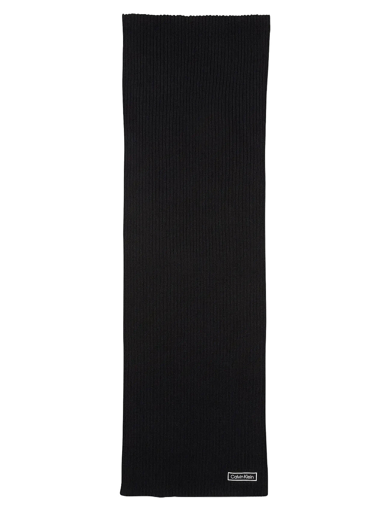 CALVIN KLEIN Patch Chunky Rib Baumwolle Schal Schwarz - One Size - Herren
