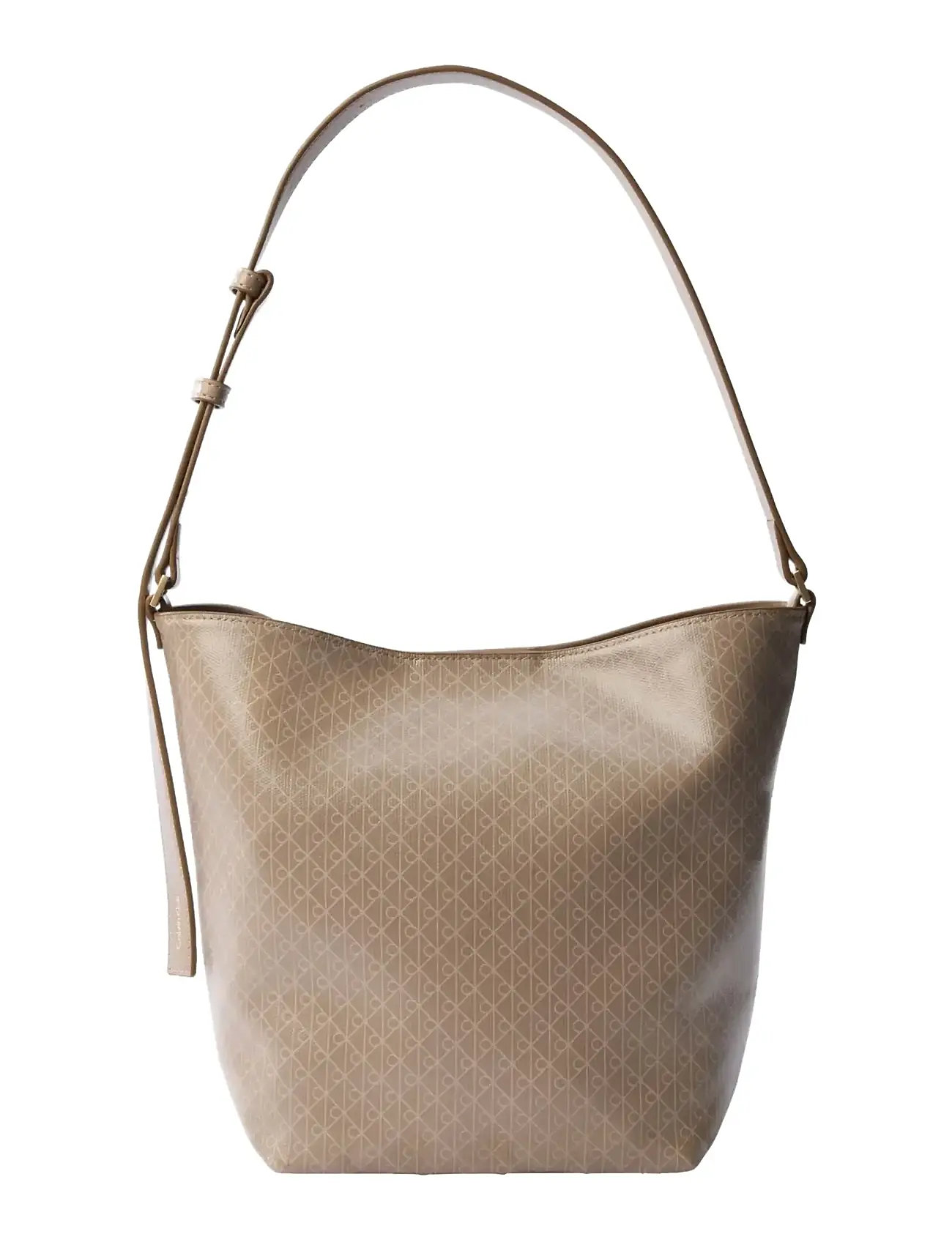 Calvin Klein Emblem Aop Medium Bucket, One Size, Beige, Tasker > Spande, Dame