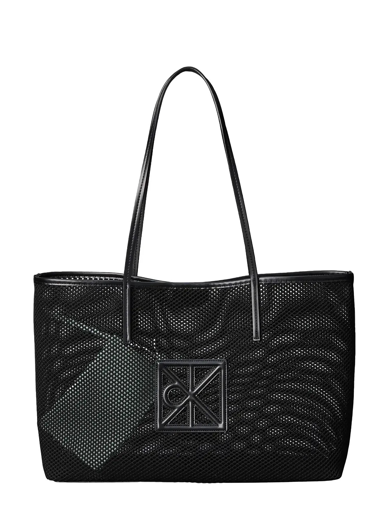 Calvin Klein Emblem Mesh Tote, One Size, Black, Tasker > Totes, Dame